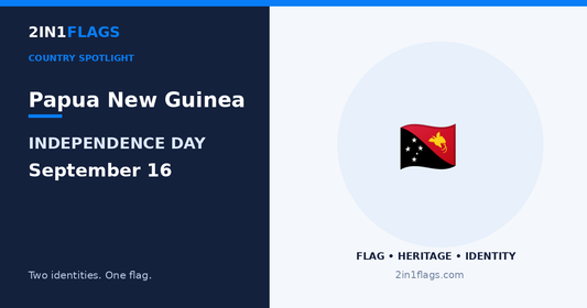 Papua New Guinea Independence Day featured image by 2in1Flags