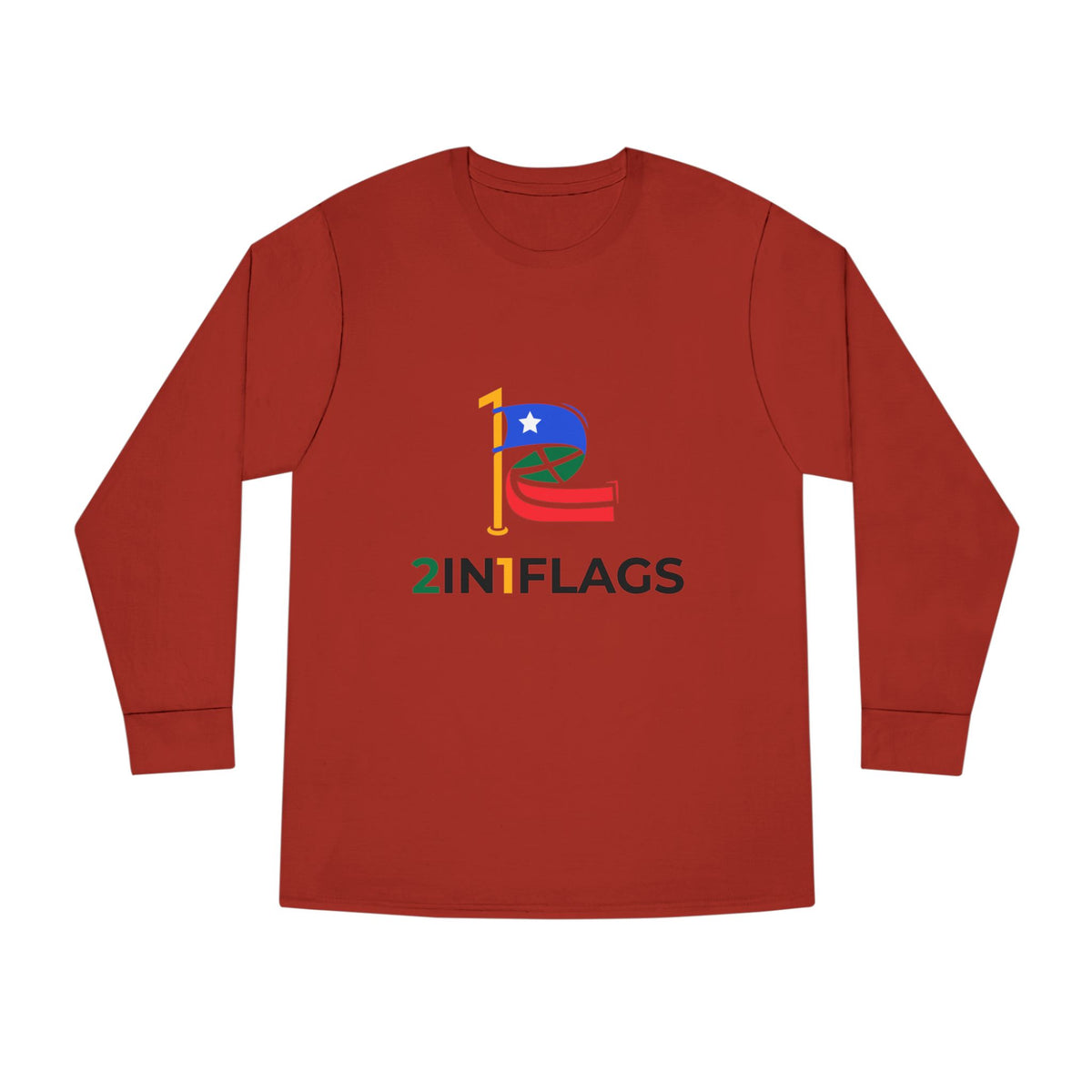 Custom 2in1 Flag Long Sleeve Tee with custom dual flag design
