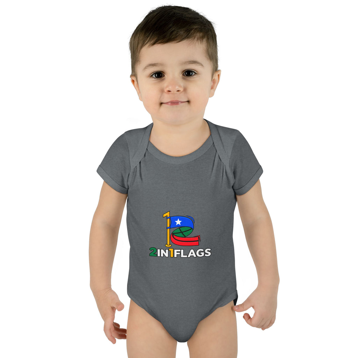 Custom 2in1 Flag Baby Bodysuit with custom dual flag design