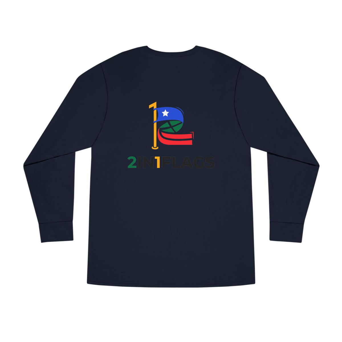 Custom 2in1 Flag Long Sleeve Tee with custom dual flag design