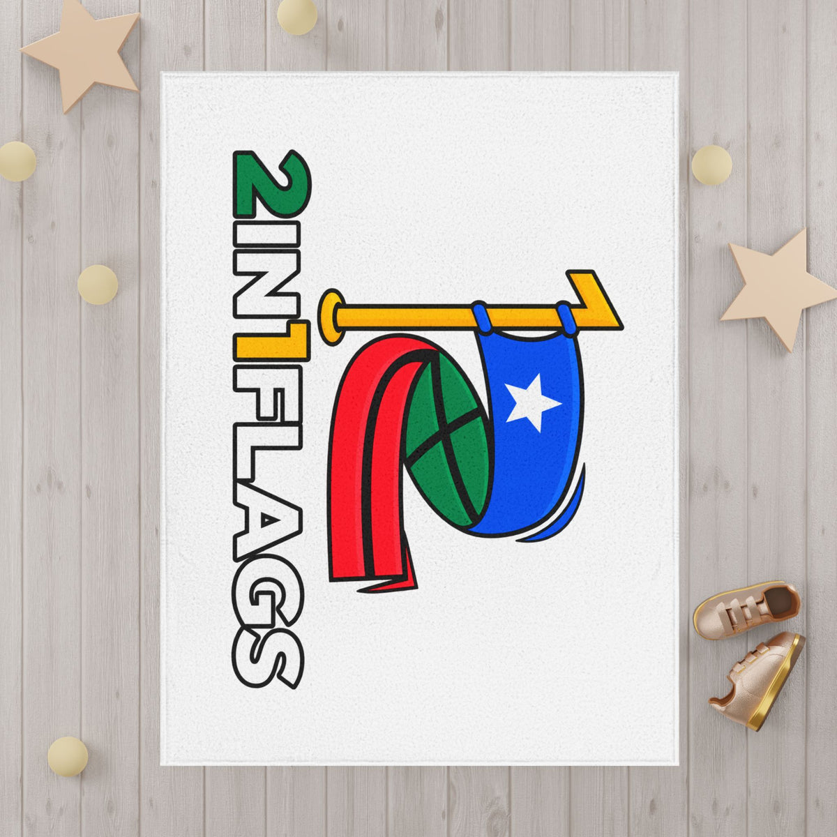 Custom 2in1 Flag Toddler Blanket with custom dual flag design
