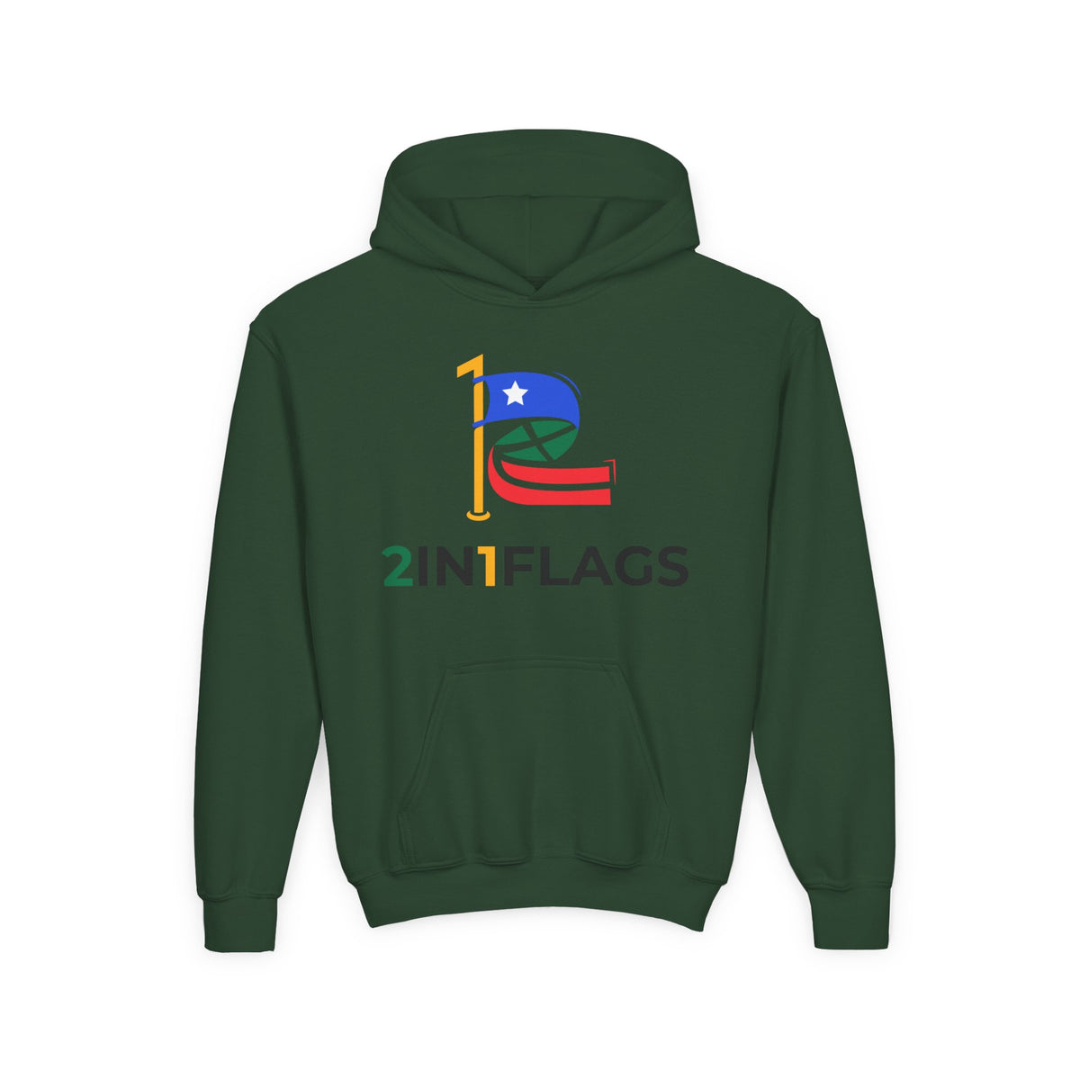 Custom 2in1 Flag Youth Hoodie with custom dual flag design