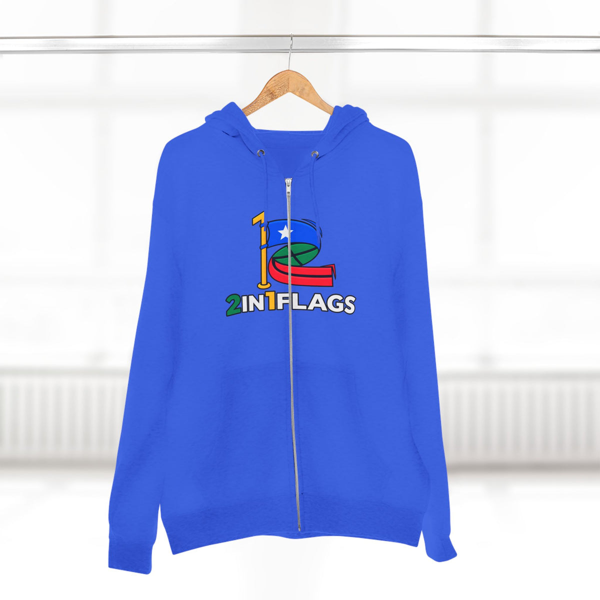 Custom 2in1 Flag Zip Hoodie with custom dual flag design