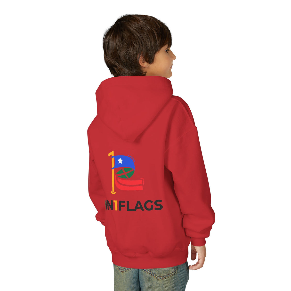 Custom 2in1 Flag Youth Hoodie with custom dual flag design