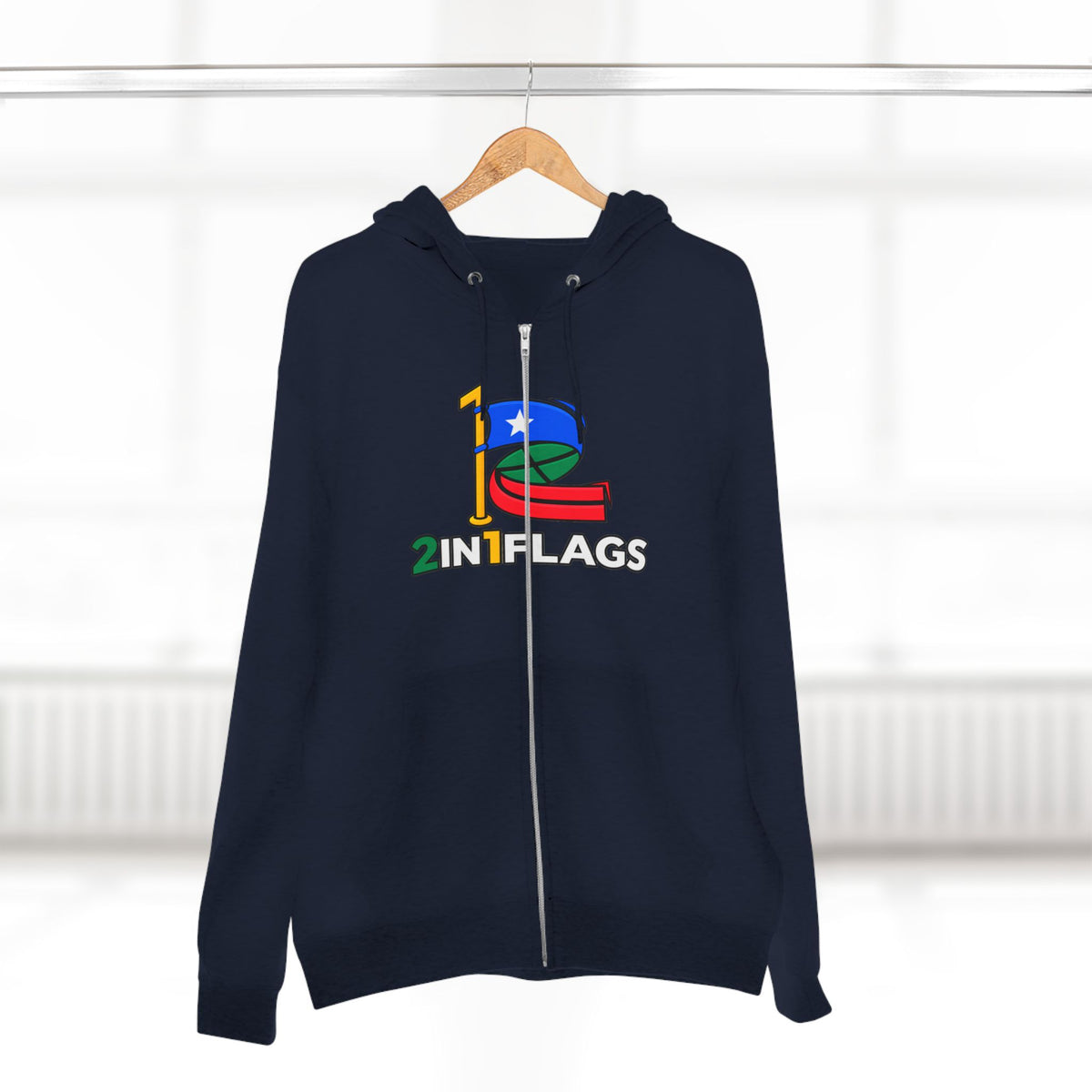 Custom 2in1 Flag Zip Hoodie with custom dual flag design