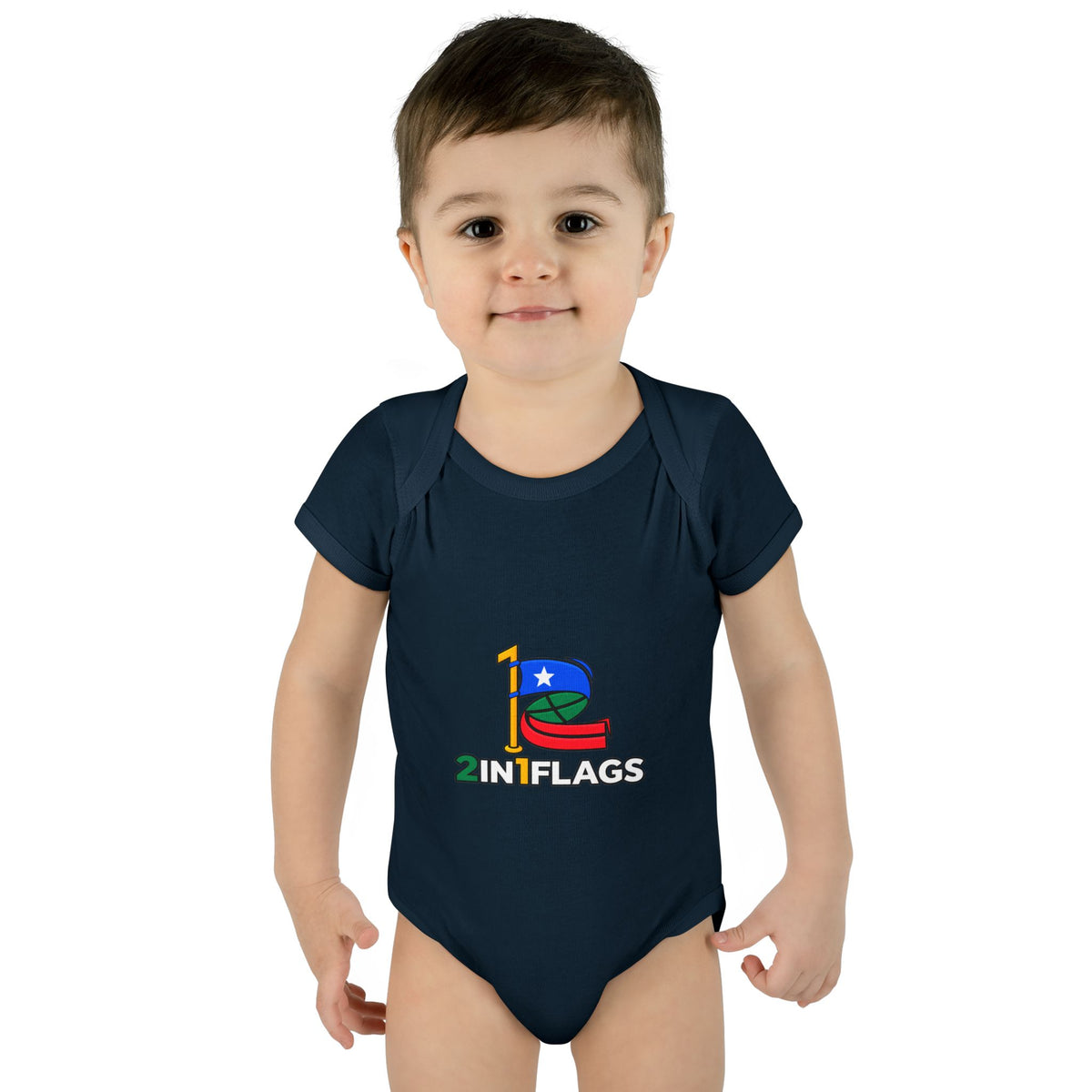 Custom 2in1 Flag Baby Bodysuit with custom dual flag design