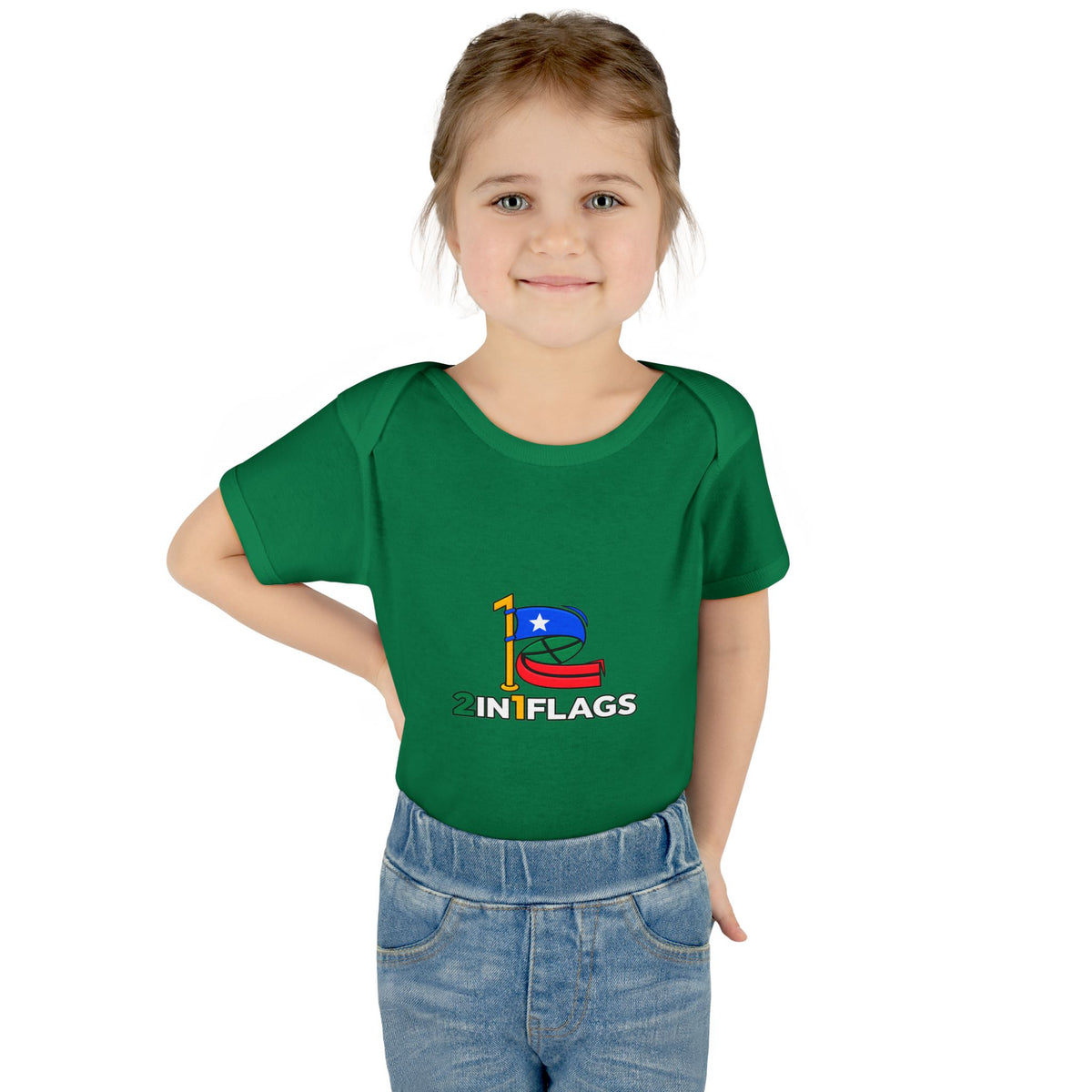 Custom 2in1 Flag Baby Bodysuit with custom dual flag design