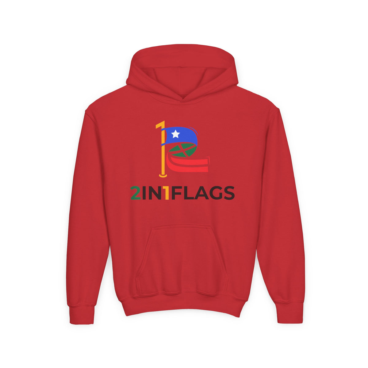 Custom 2in1 Flag Youth Hoodie with custom dual flag design