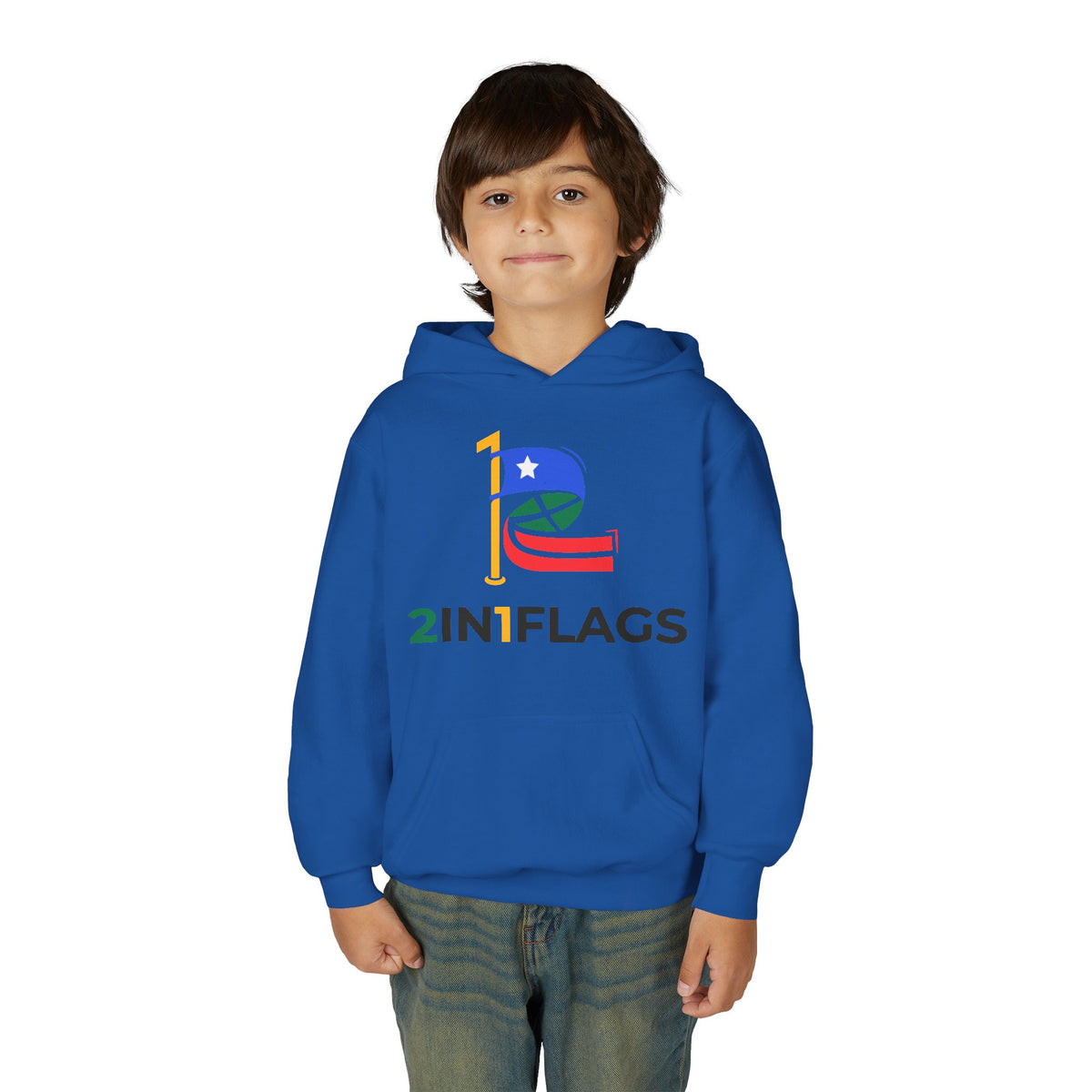 Custom 2in1 Flag Youth Hoodie with custom dual flag design