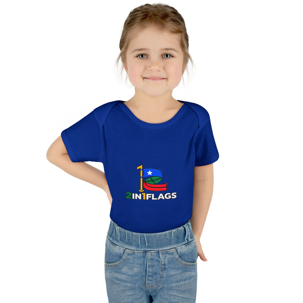 Custom 2in1 Flag Baby Bodysuit with custom dual flag design