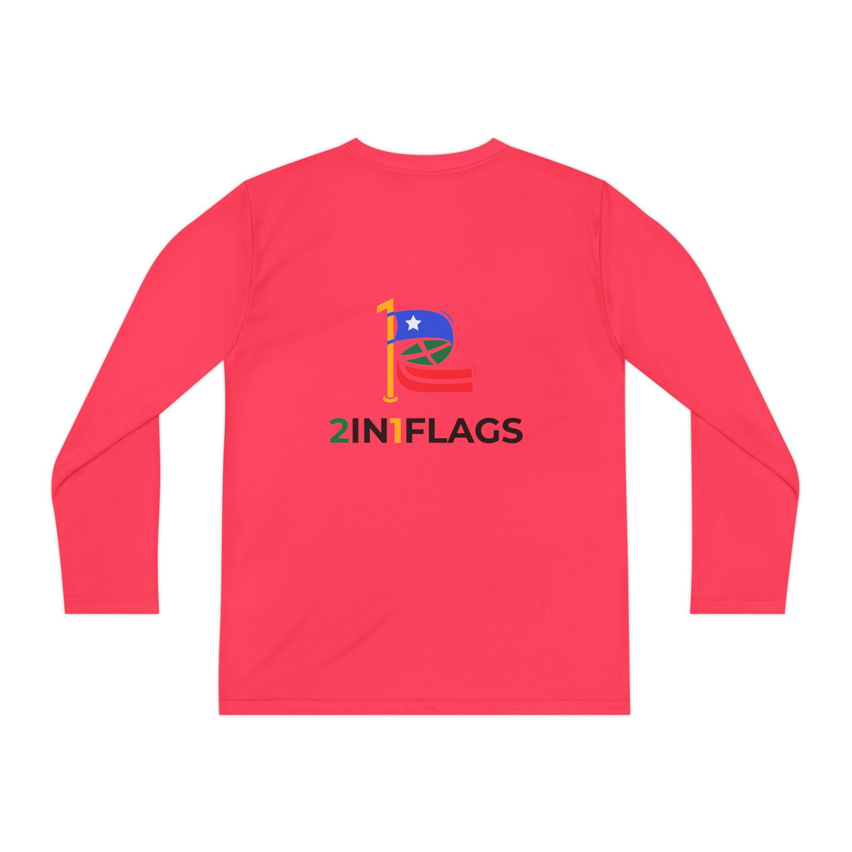 Custom 2in1 Flag Youth Long Sleeve Tee with custom dual flag design