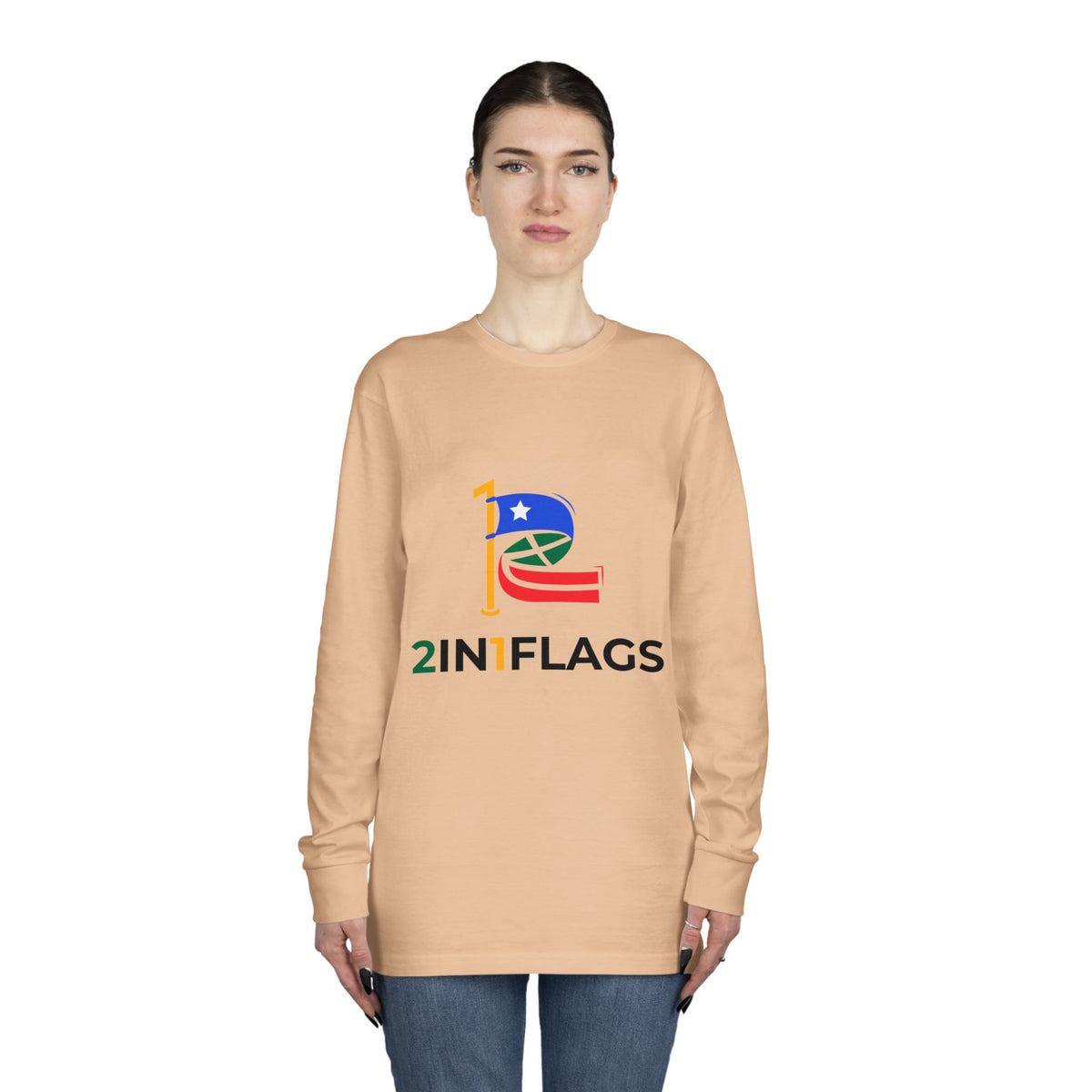 Custom 2in1 Flag Long Sleeve Tee with custom dual flag design