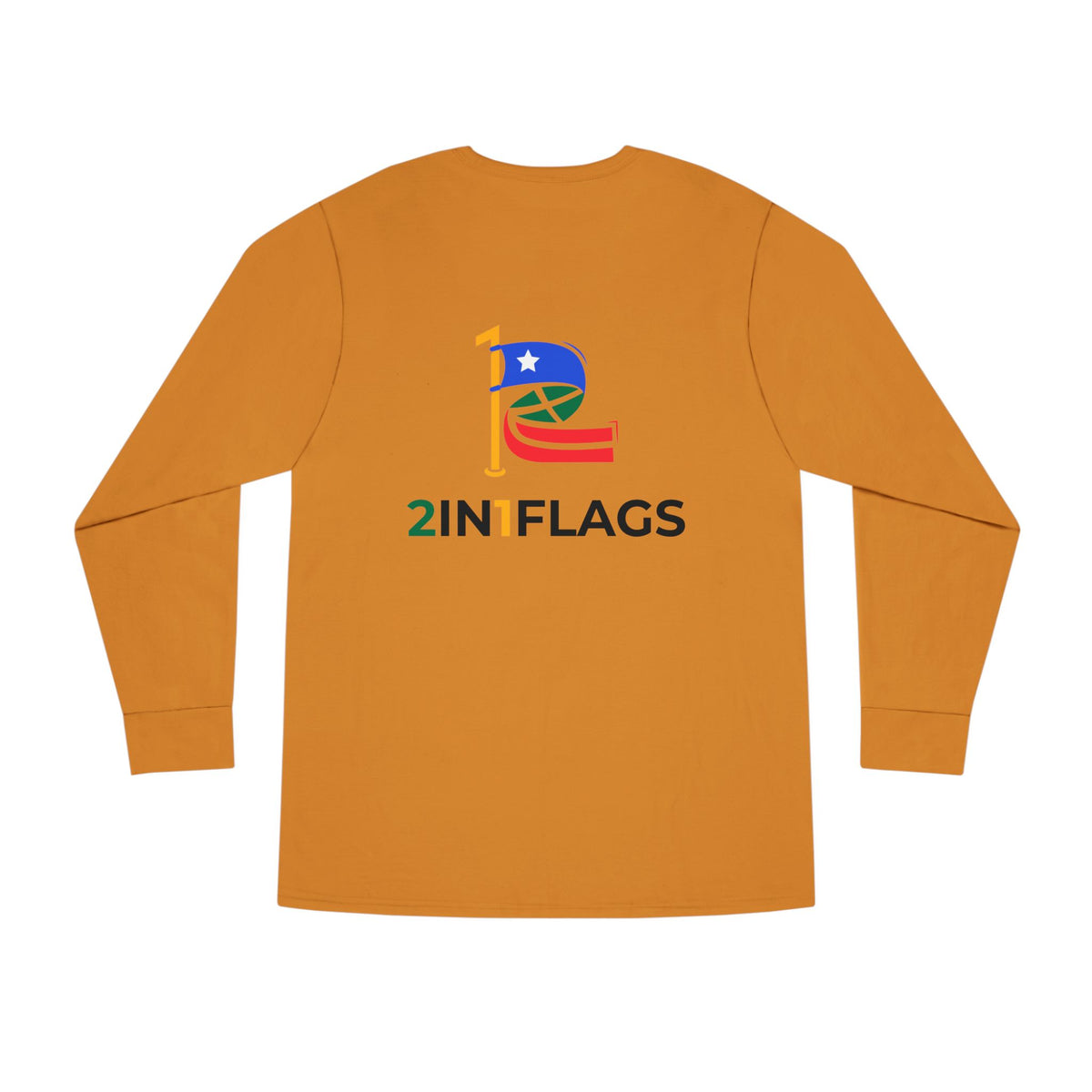 Custom 2in1 Flag Long Sleeve Tee with custom dual flag design