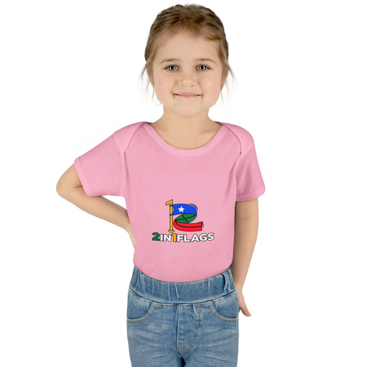 Custom 2in1 Flag Baby Bodysuit with custom dual flag design