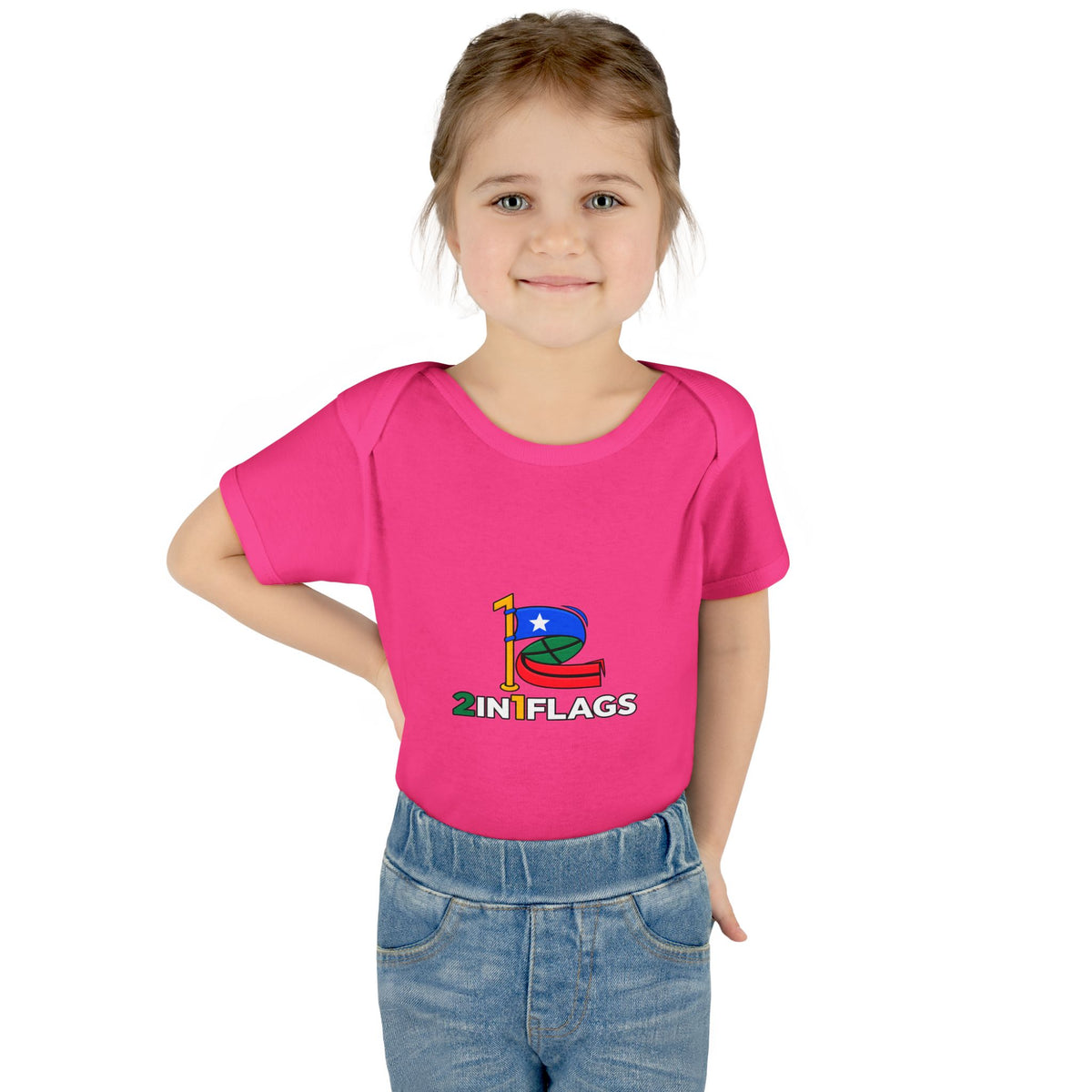 Custom 2in1 Flag Baby Bodysuit with custom dual flag design