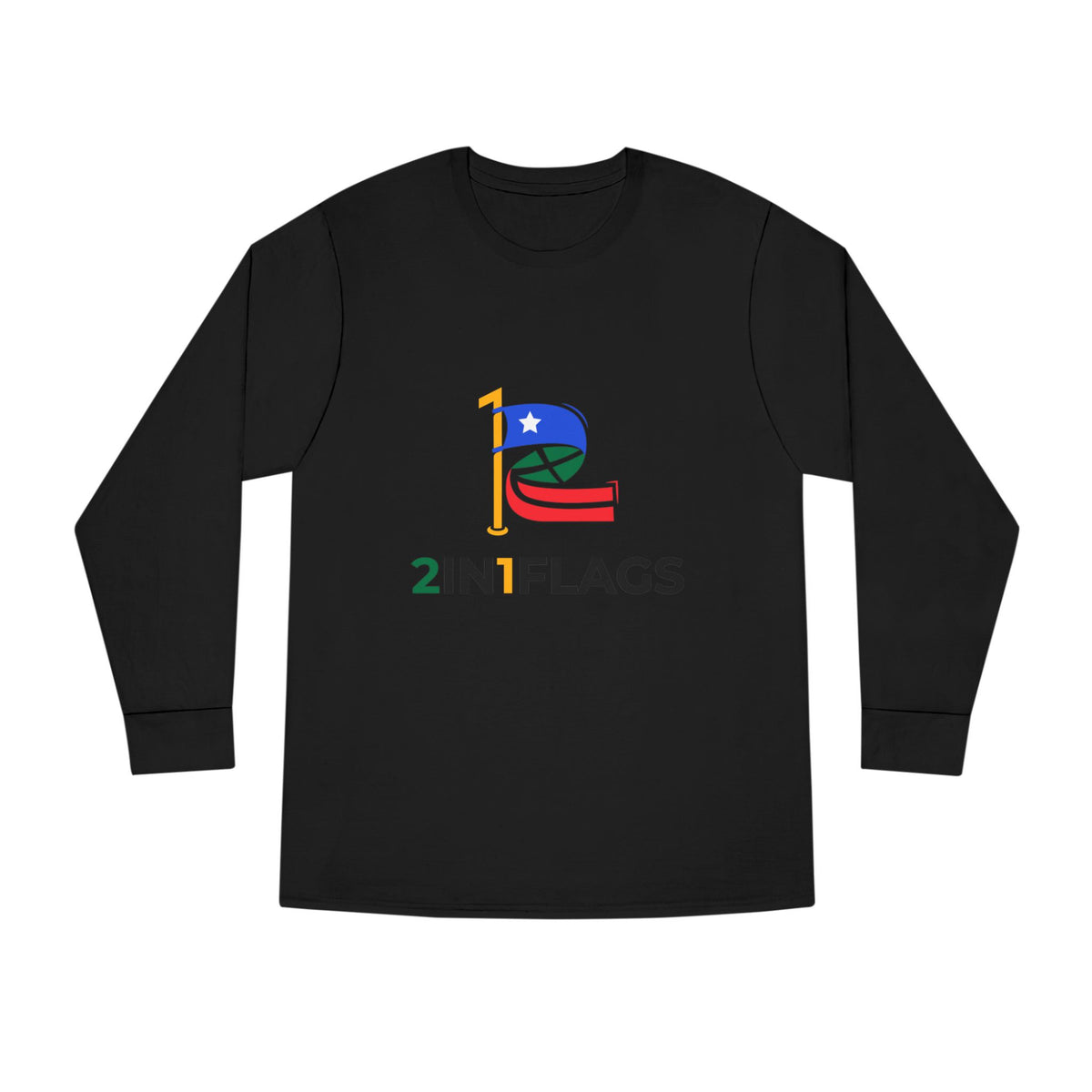Custom 2in1 Flag Long Sleeve Tee with custom dual flag design