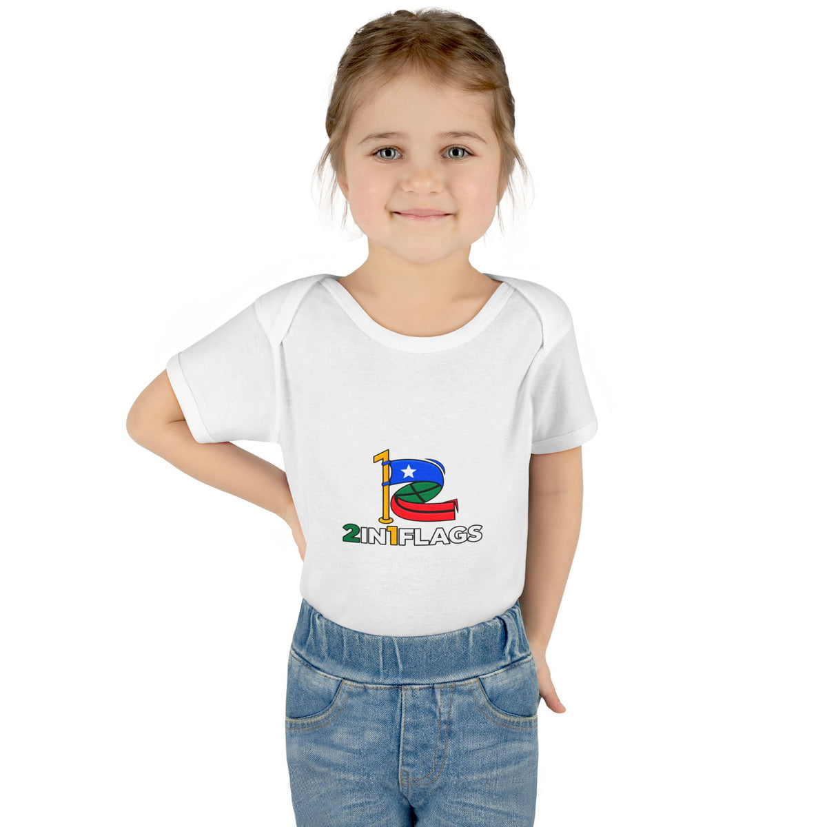 Custom 2in1 Flag Baby Bodysuit with custom dual flag design
