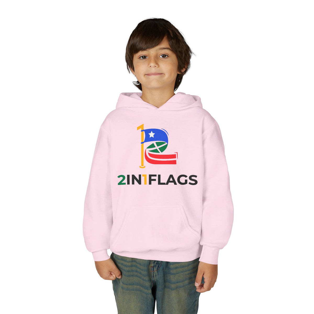 Custom 2in1 Flag Youth Hoodie with custom dual flag design