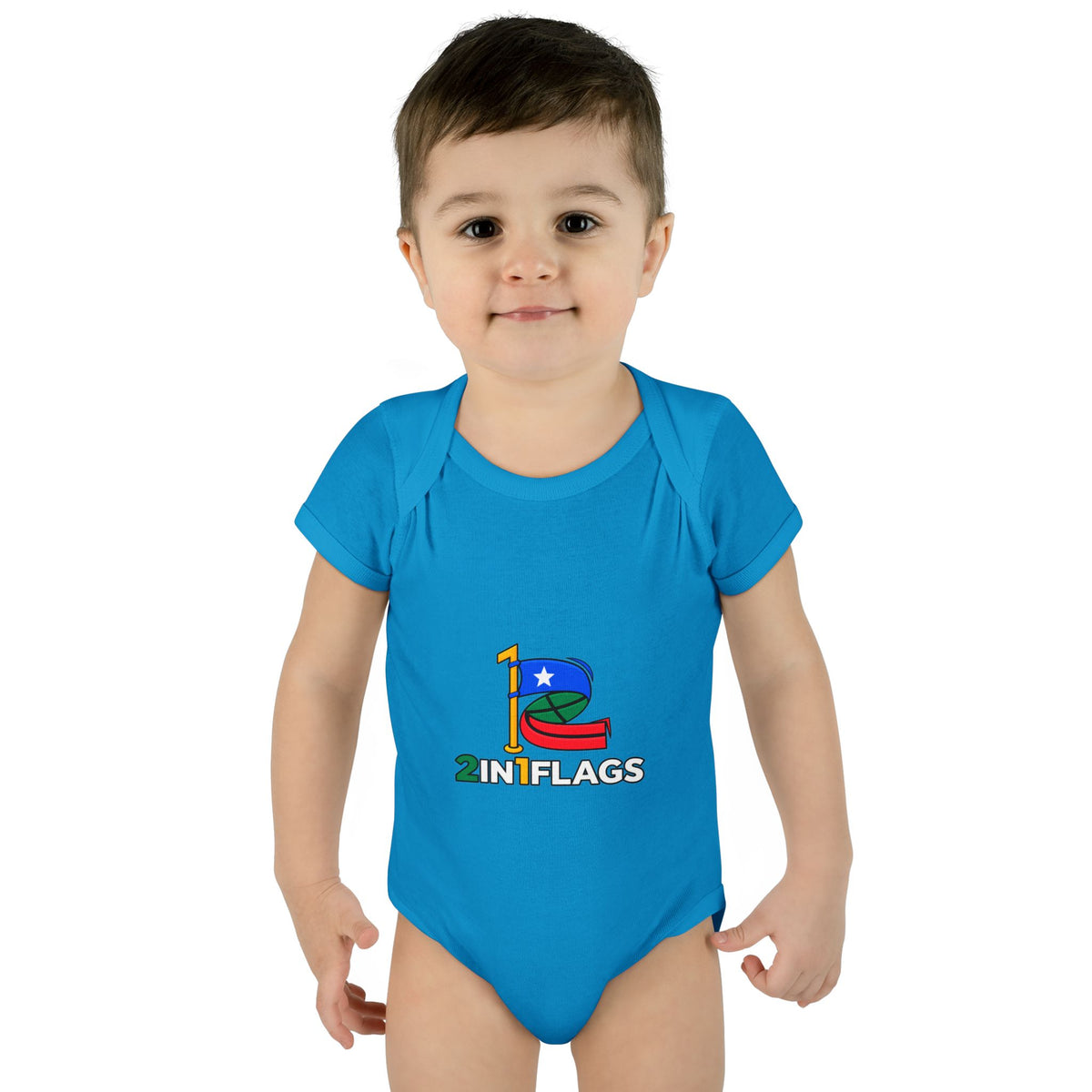 Custom 2in1 Flag Baby Bodysuit with custom dual flag design