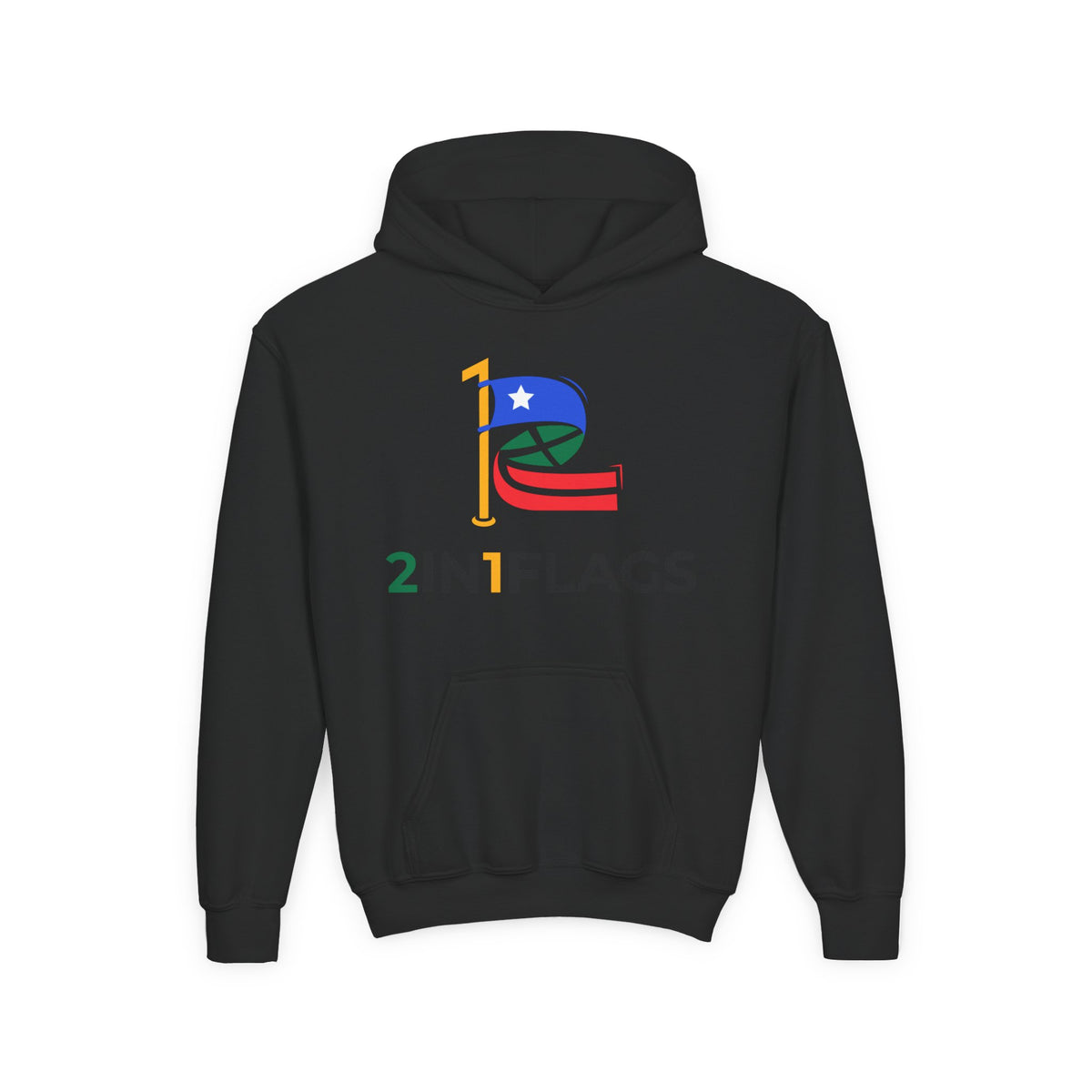 Custom 2in1 Flag Youth Hoodie with custom dual flag design