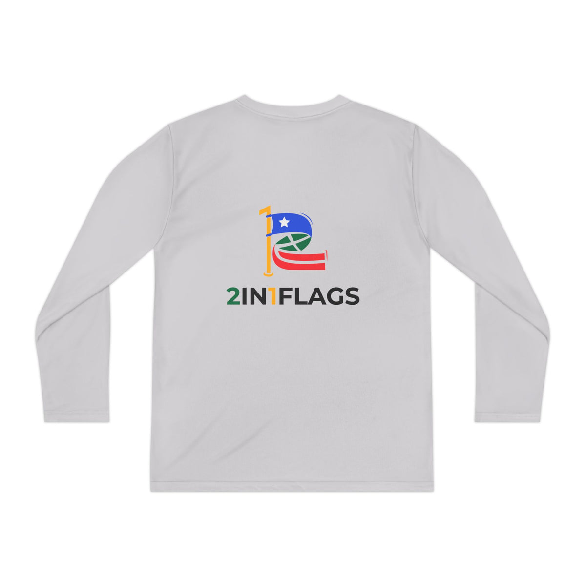 Custom 2in1 Flag Youth Long Sleeve Tee with custom dual flag design