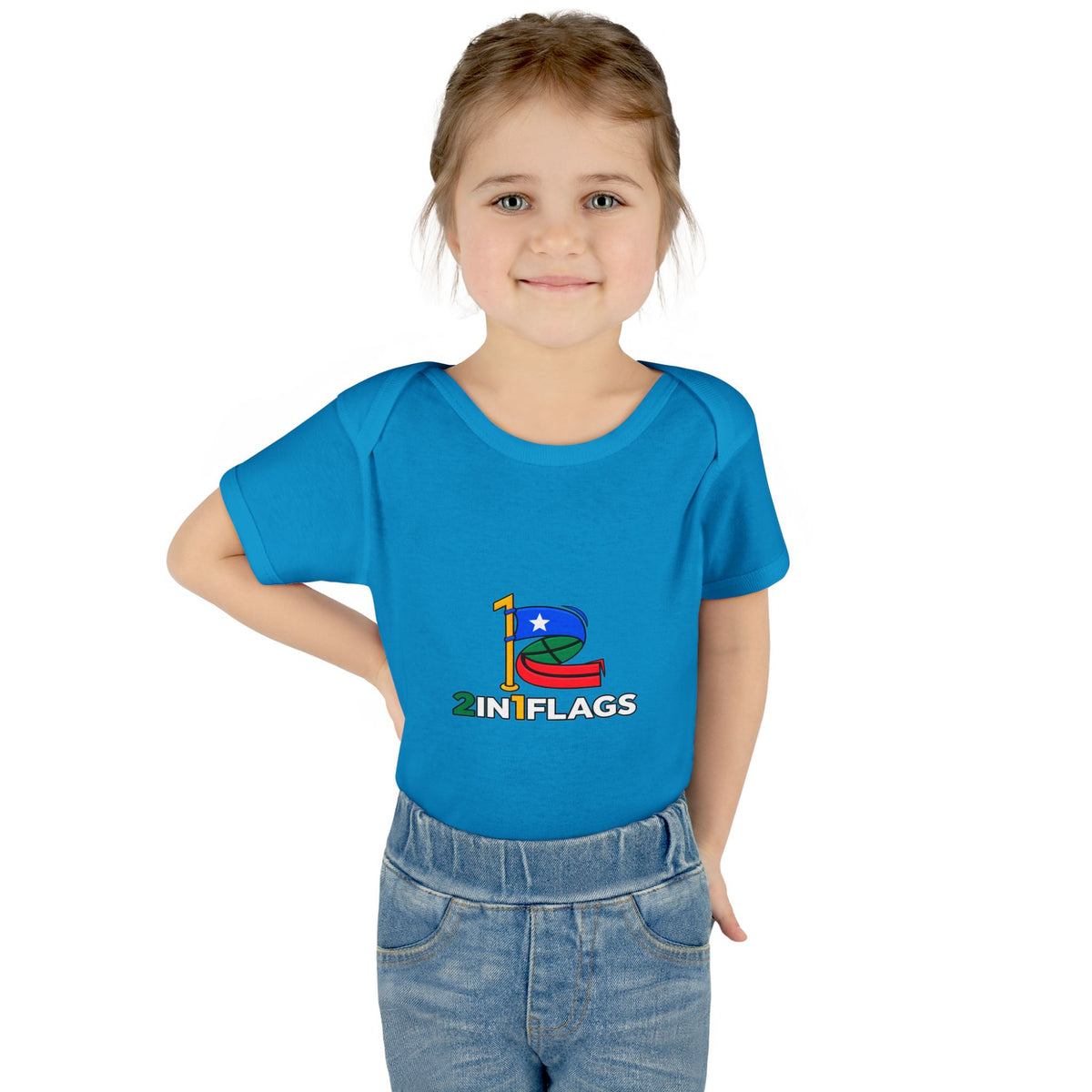 Custom 2in1 Flag Baby Bodysuit with custom dual flag design