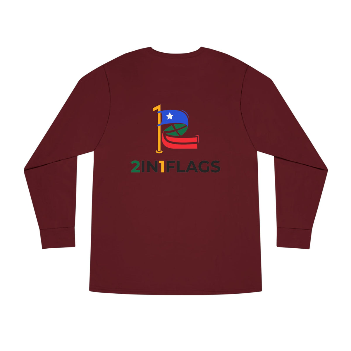 Custom 2in1 Flag Long Sleeve Tee with custom dual flag design