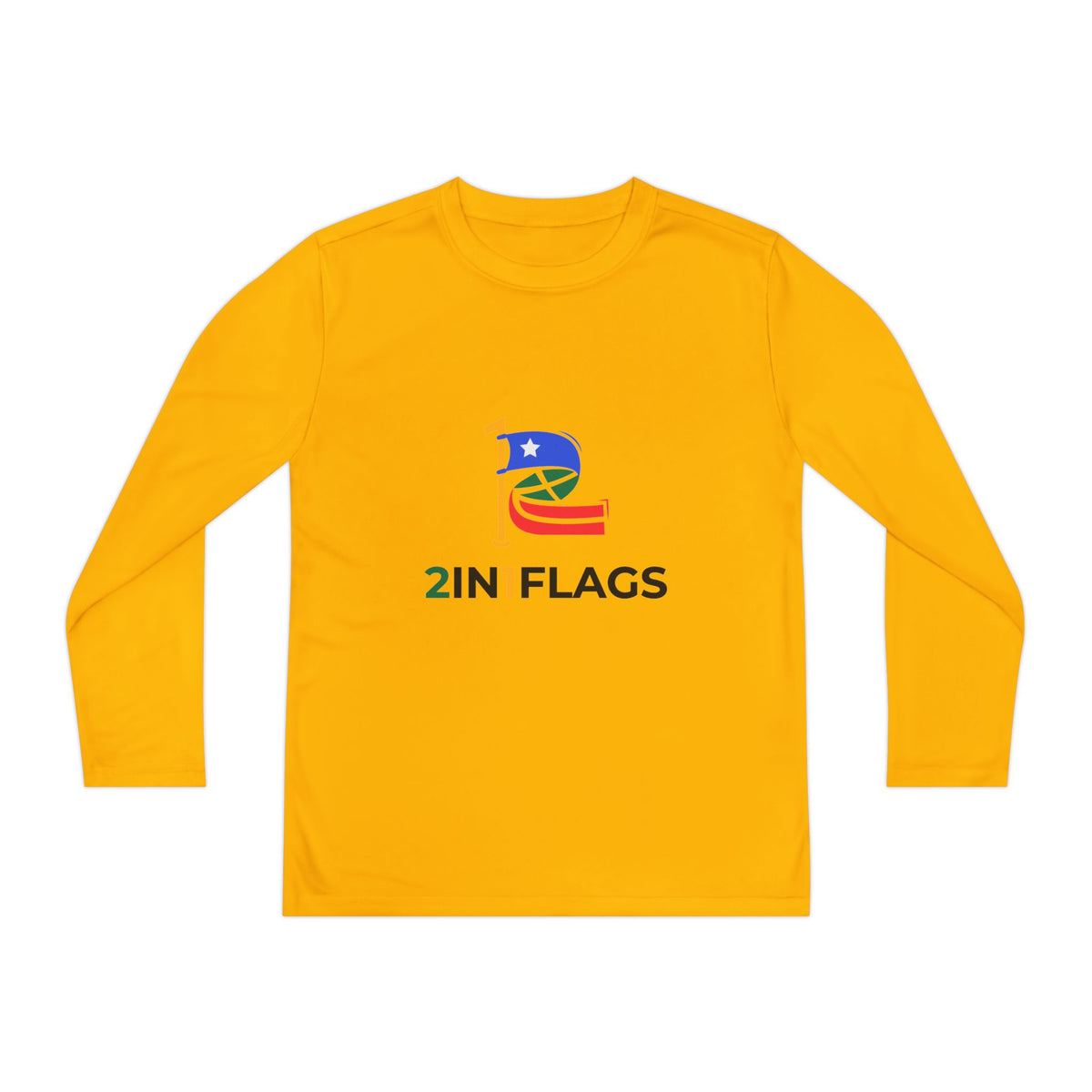 Custom 2in1 Flag Youth Long Sleeve Tee with custom dual flag design