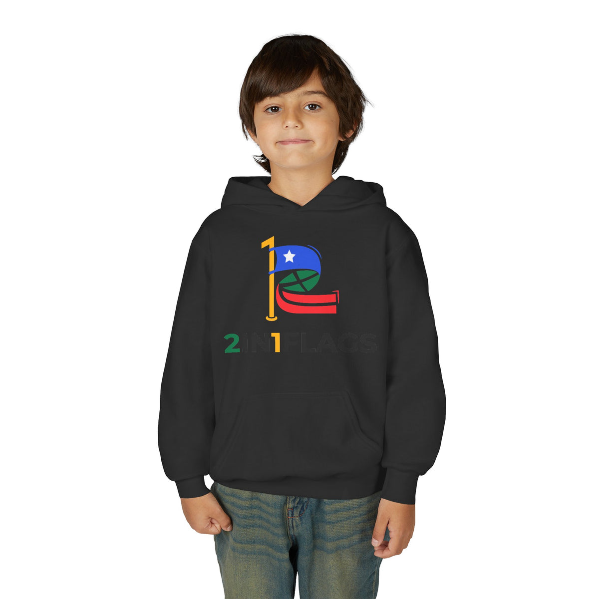 Custom 2in1 Flag Youth Hoodie with custom dual flag design