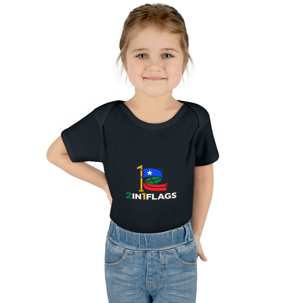 Custom 2in1 Flag Baby Bodysuit with custom dual flag design