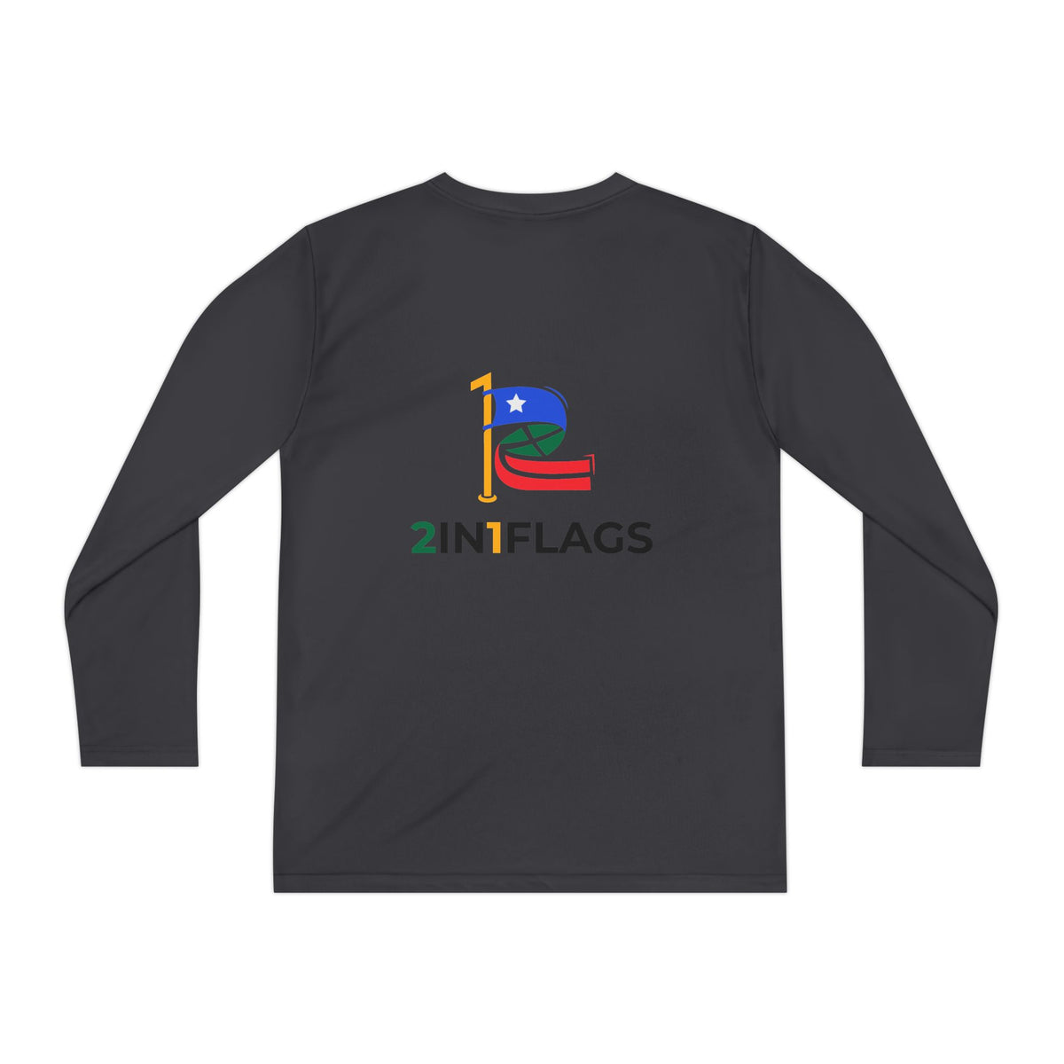 Custom 2in1 Flag Youth Long Sleeve Tee with custom dual flag design