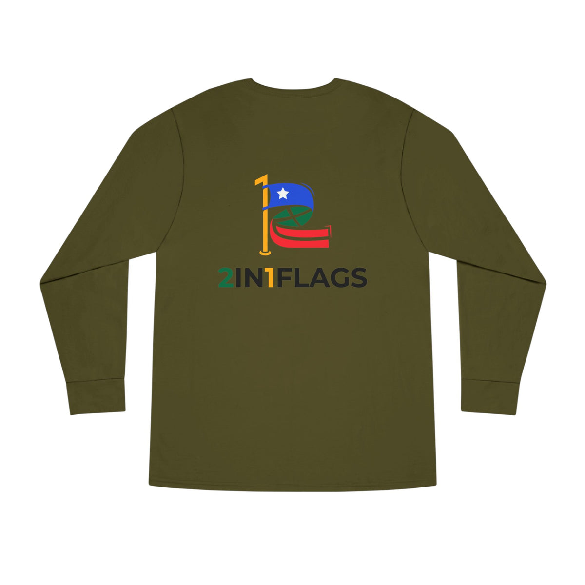 Custom 2in1 Flag Long Sleeve Tee with custom dual flag design