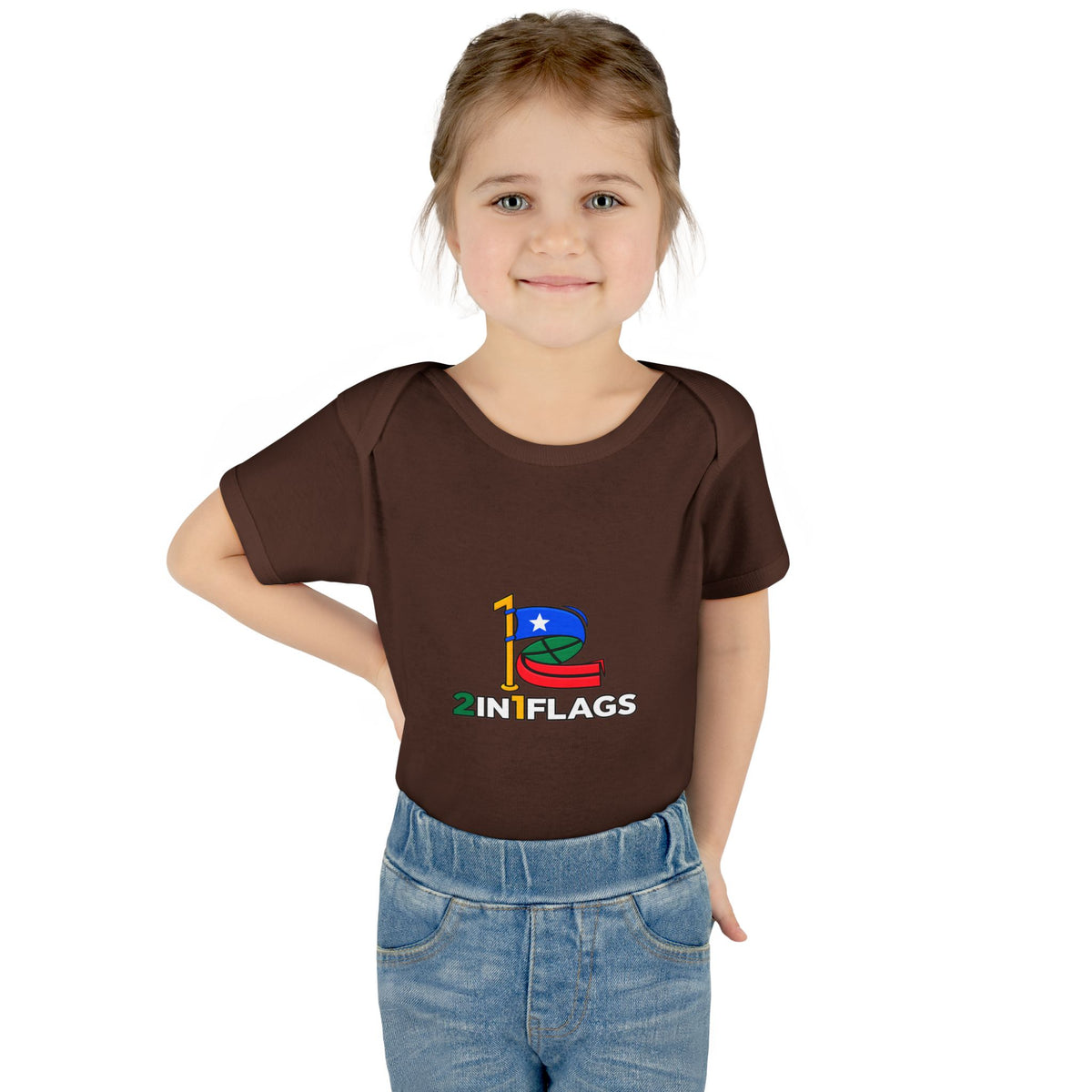 Custom 2in1 Flag Baby Bodysuit with custom dual flag design