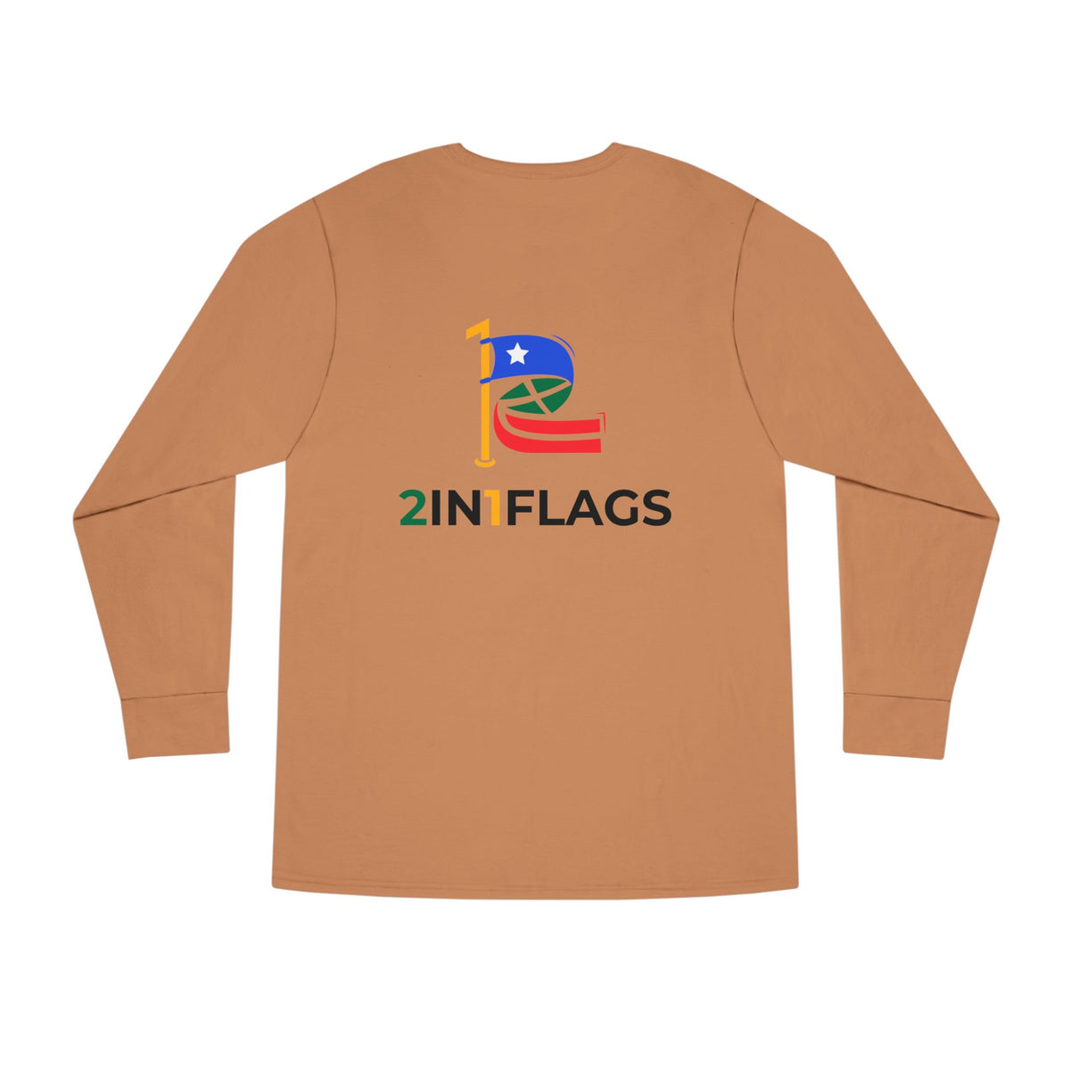 Custom 2in1 Flag Long Sleeve Tee with custom dual flag design