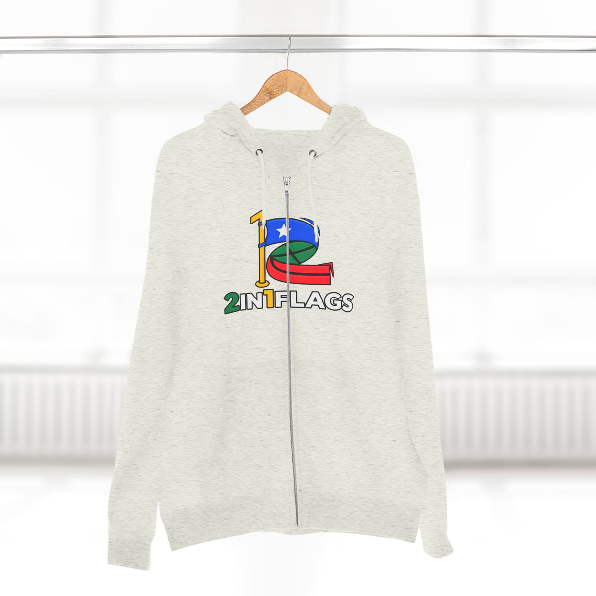 Custom 2in1 Flag Zip Hoodie with custom dual flag design