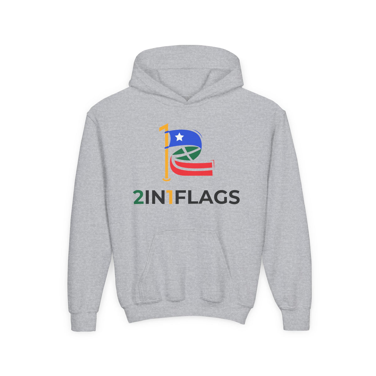 Custom 2in1 Flag Youth Hoodie with custom dual flag design