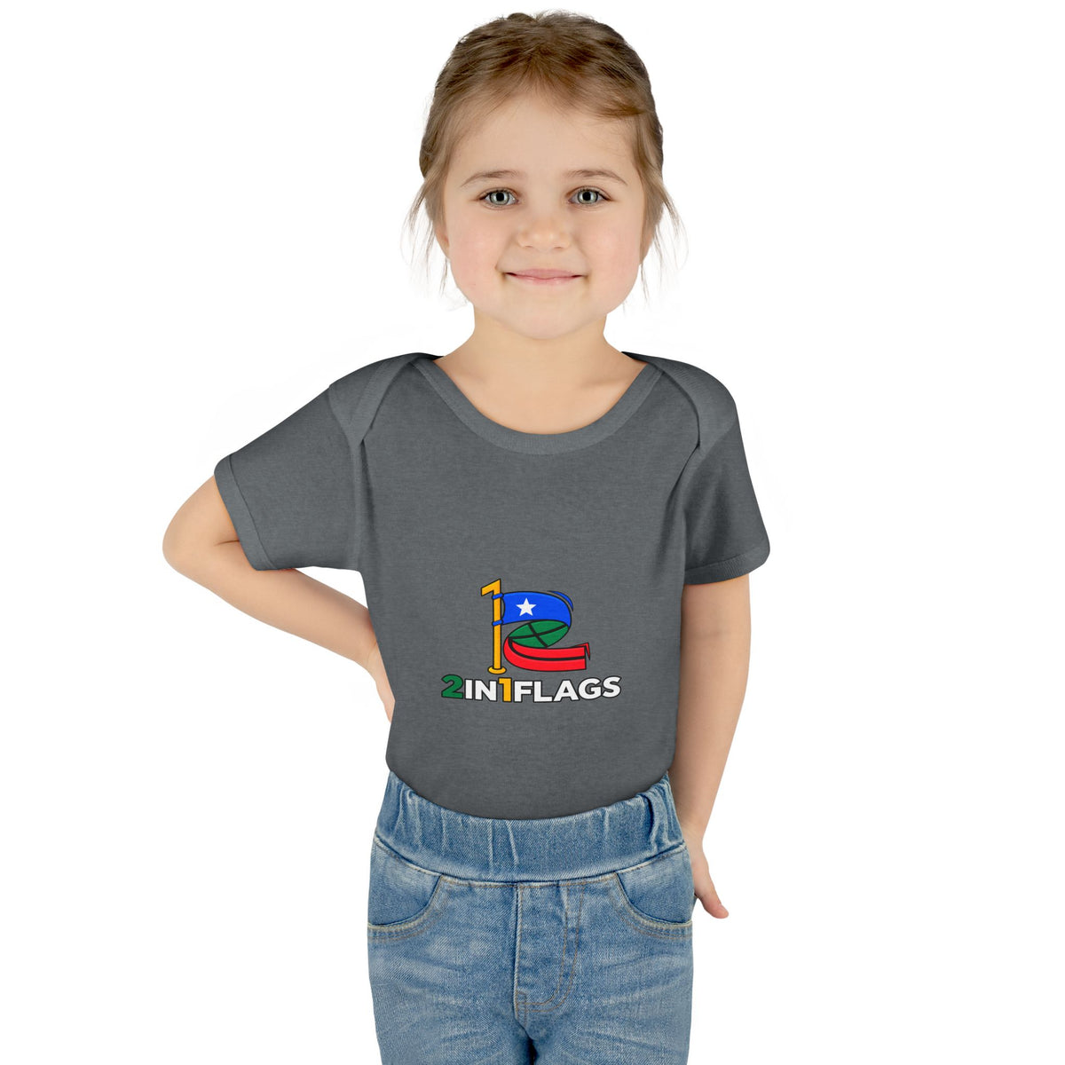 Custom 2in1 Flag Baby Bodysuit with custom dual flag design