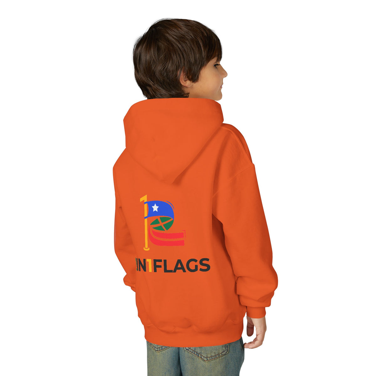 Custom 2in1 Flag Youth Hoodie with custom dual flag design