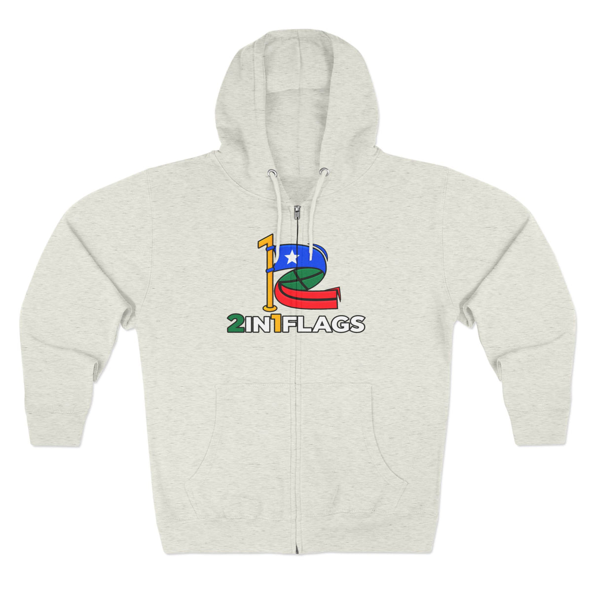 Custom 2in1 Flag Zip Hoodie with custom dual flag design