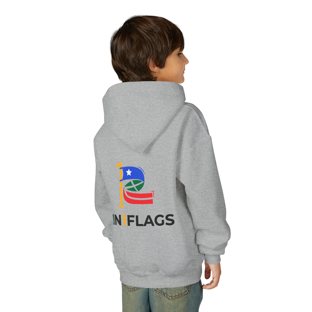 Custom 2in1 Flag Youth Hoodie with custom dual flag design