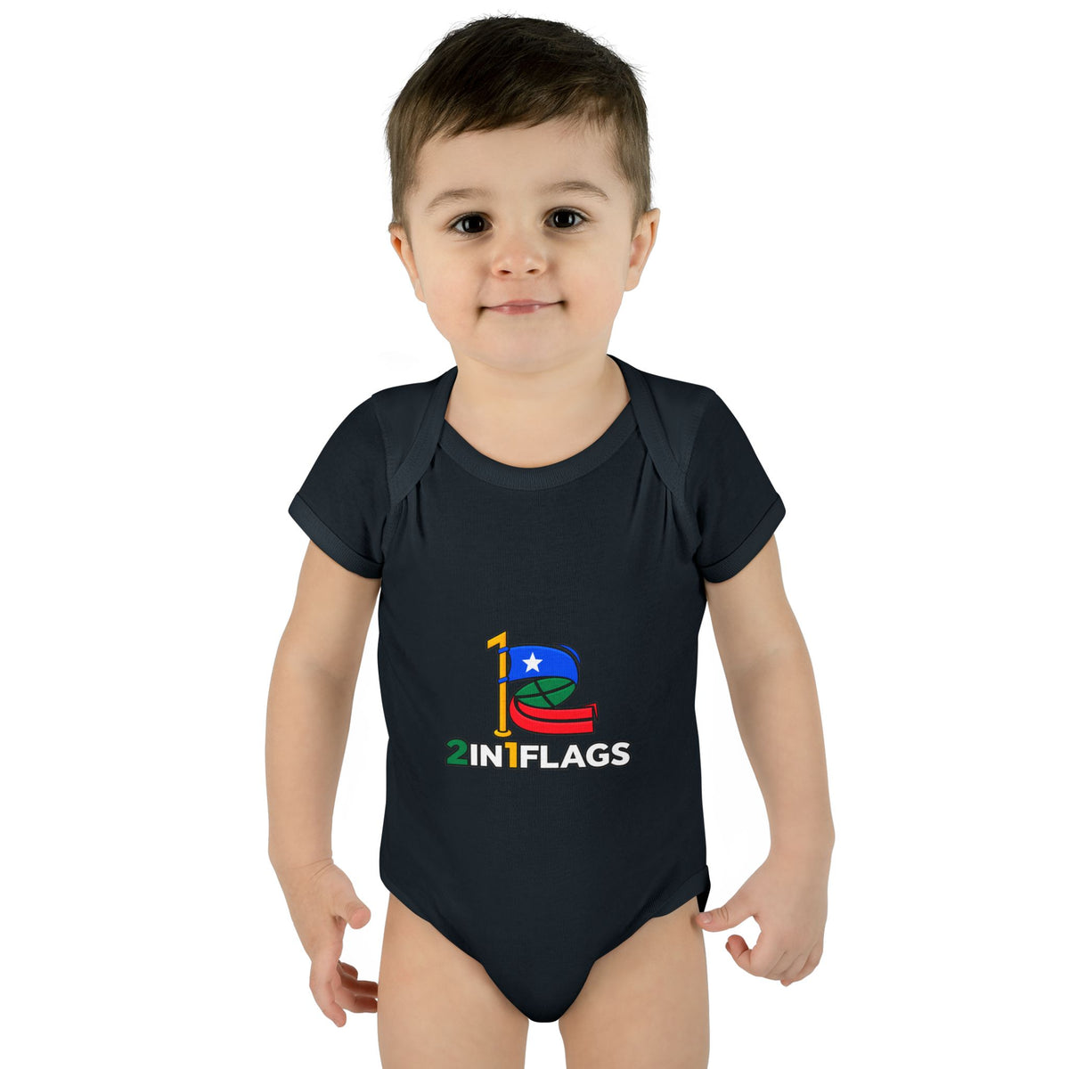 Custom 2in1 Flag Baby Bodysuit with custom dual flag design