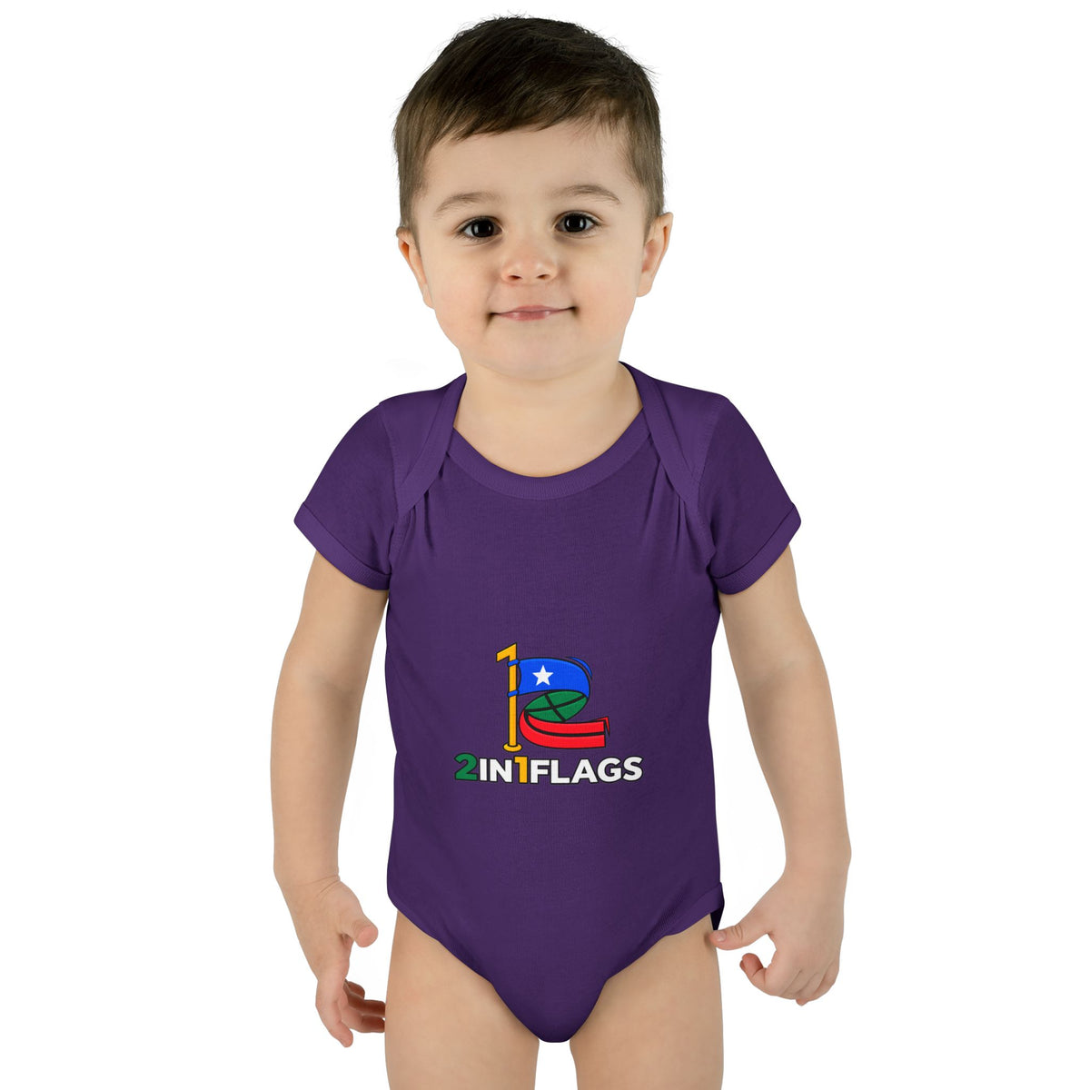 Custom 2in1 Flag Baby Bodysuit with custom dual flag design