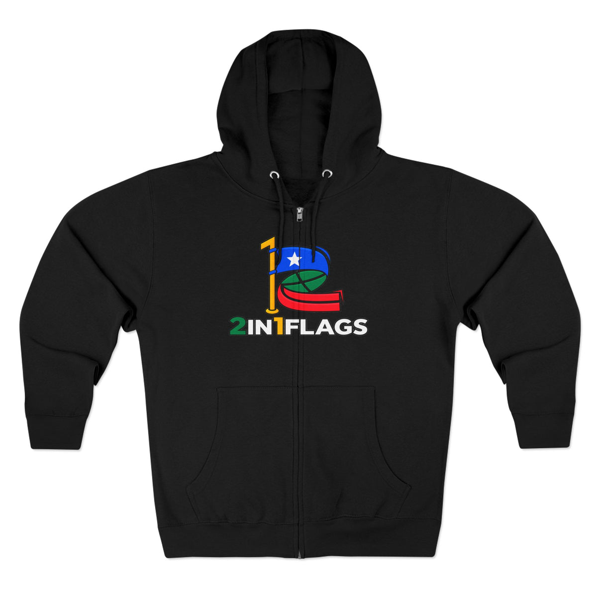 Custom 2in1 Flag Zip Hoodie with custom dual flag design