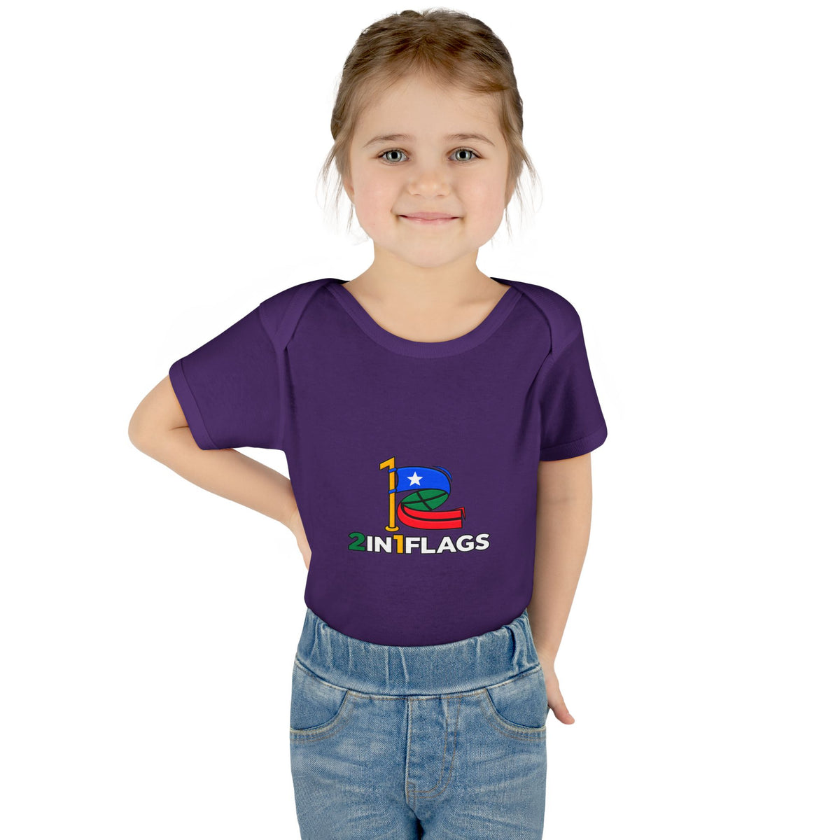 Custom 2in1 Flag Baby Bodysuit with custom dual flag design