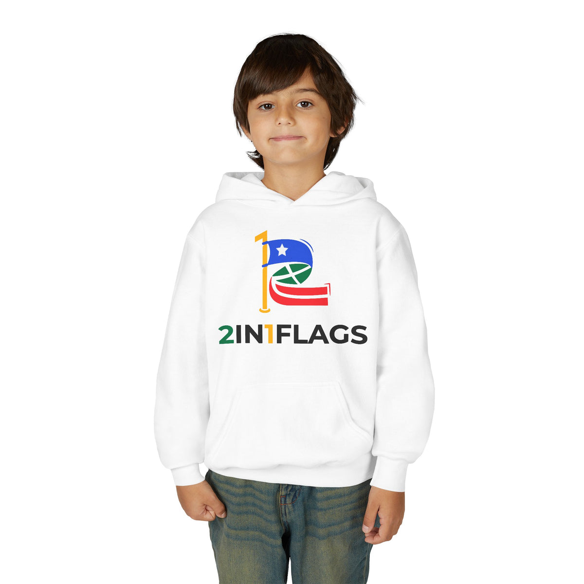 Custom 2in1 Flag Youth Hoodie with custom dual flag design