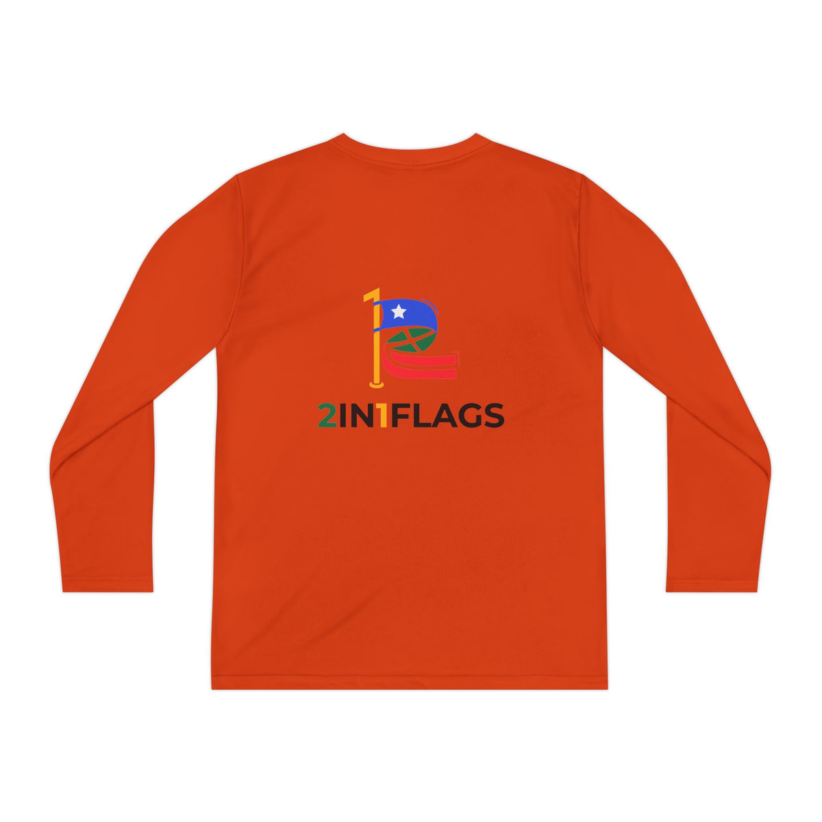 Custom 2in1 Flag Youth Long Sleeve Tee with custom dual flag design