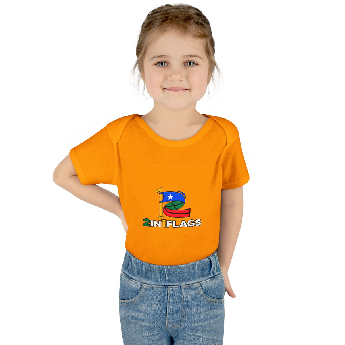 Custom 2in1 Flag Baby Bodysuit with custom dual flag design