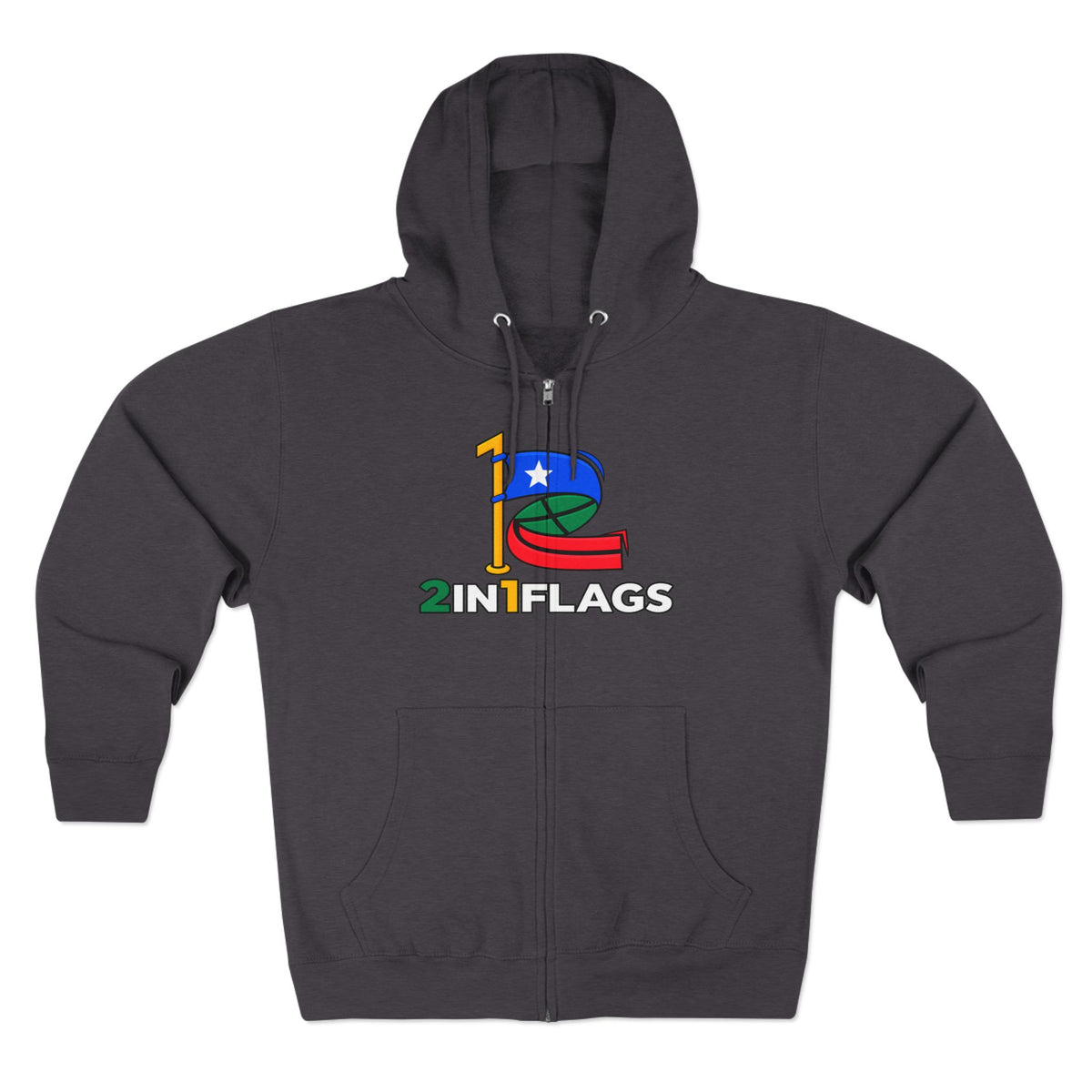 Custom 2in1 Flag Zip Hoodie with custom dual flag design