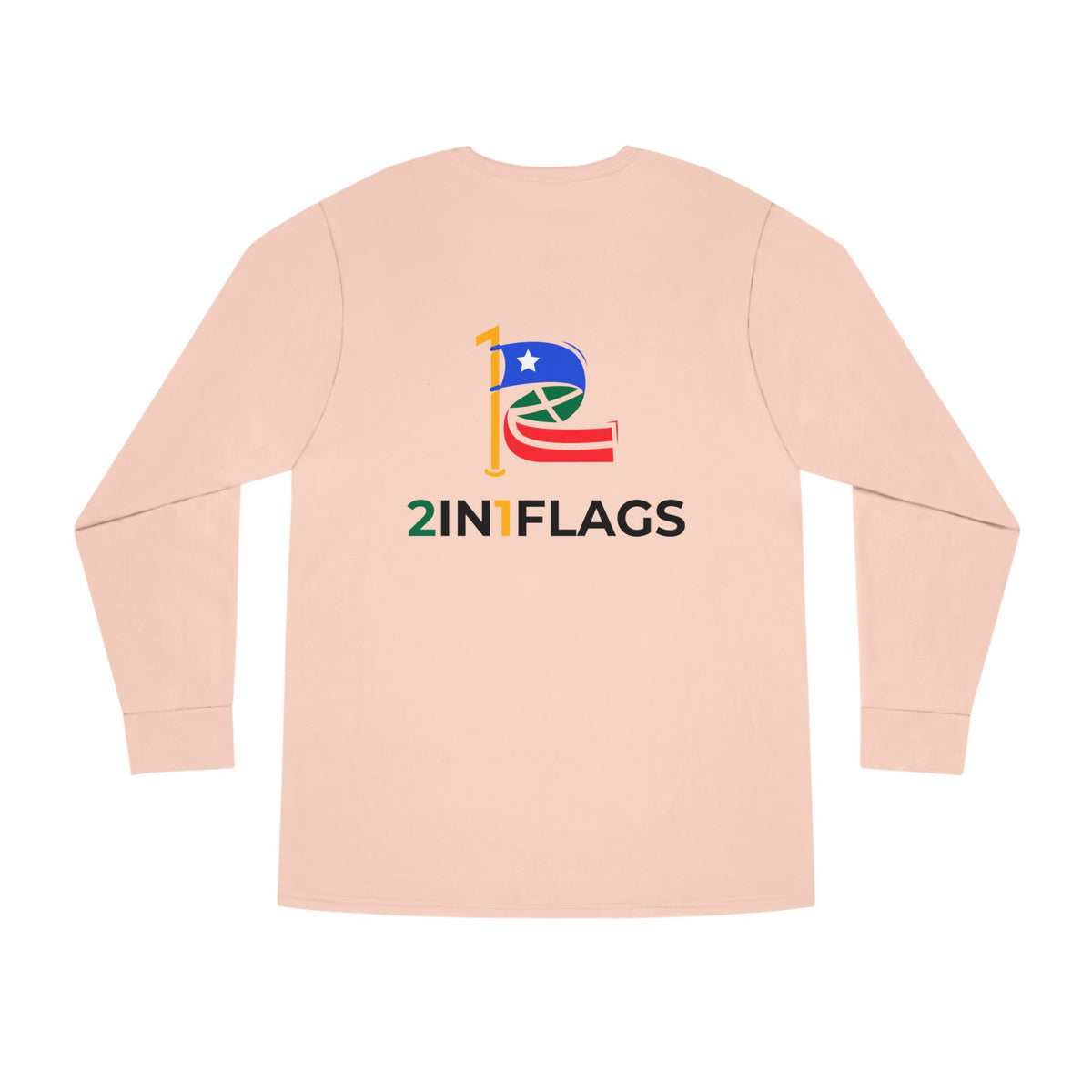 Custom 2in1 Flag Long Sleeve Tee with custom dual flag design