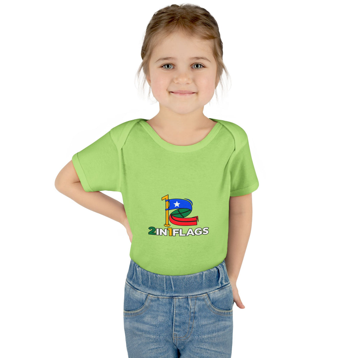 Custom 2in1 Flag Baby Bodysuit with custom dual flag design